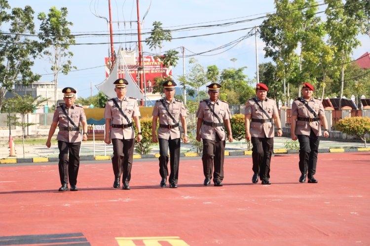 Kapolres Bintan Pimpin Upacara serah terima Wakapolres, Kabagren dan Kasat Reskrim