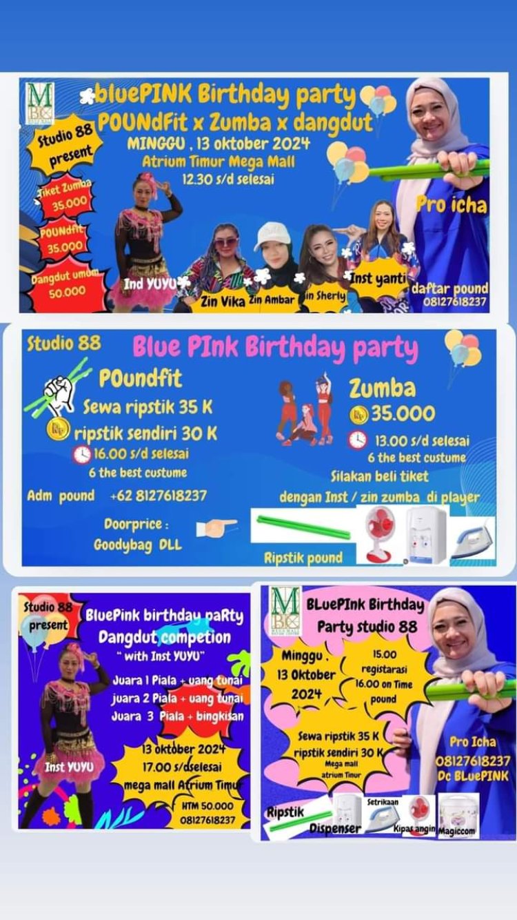 BluePink Birthday Party di Mega Mall, 13 Oktober 2024