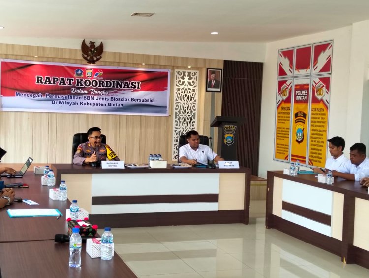 Polres Bintan Helar Rapat Koordinasi Mencegah Permasalahan BBM Jenis Biosolar Bersubsidi