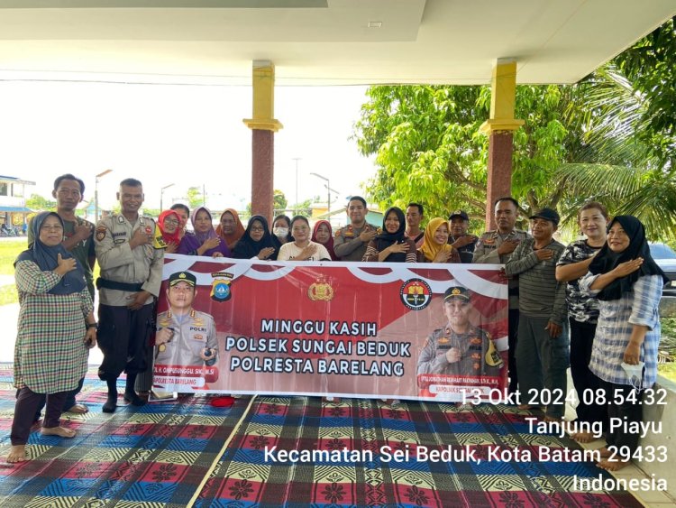 Polsek Sungai Beduk Aktif Laksanakan Himbauan Kamtibmas melalui Program Minggu Kasih di Kelurahan Tanjung Piayu