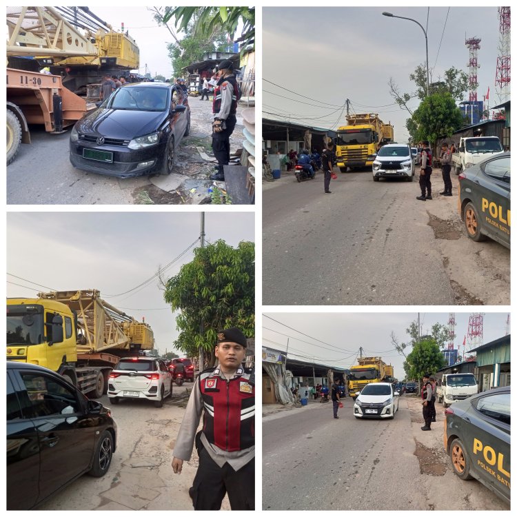 Insiden Truk Tronton Memuat Alat Berat Picu Kemacetan Panjang di Batu Ampar, Polisi Berhasil Amankan Situasi