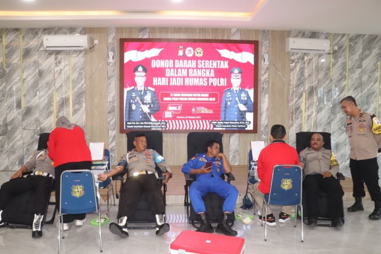 Donor Darah di Polres Karimun Sambut Hari Jadi Humas Polri ke-73: Mengedepankan Semangat Polri Presisi Menuju Indonesia Maju