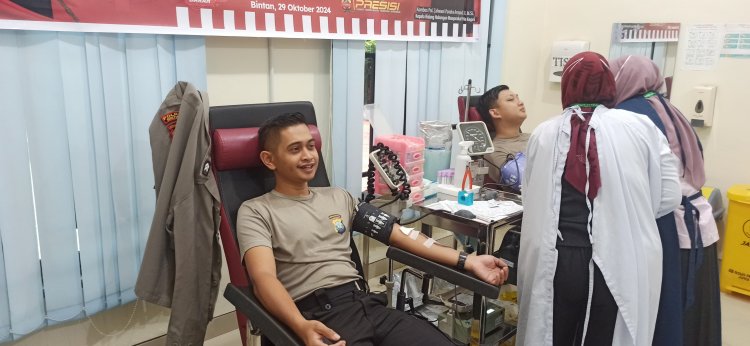 Polres Bintan Gelar Donor Darah Sambut HUT Humas Polri ke 73