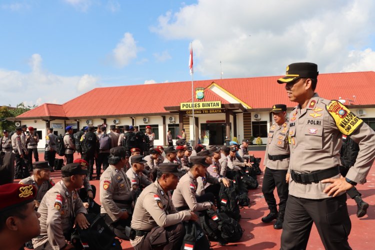 Polres Bintan Gelar Apel Kesiapan Dan Pengecekan Personil Pengamanan TPS