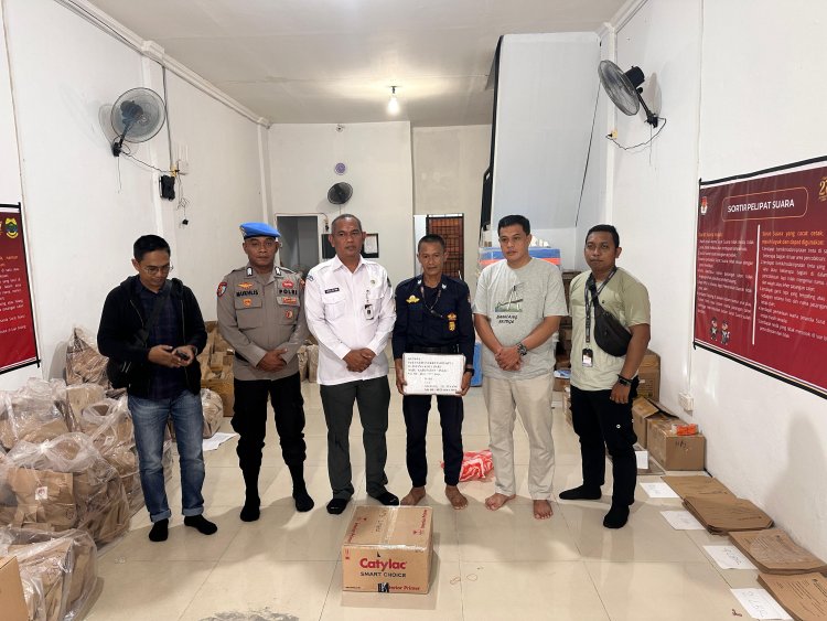 Polres Lingga Jaga Ketat Kedatangan Kekurangan Logistik Pilkada 2024