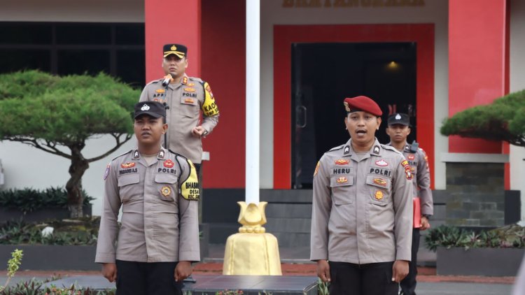 AKBP Apri Fajar Hermanto, S.I.K., Pimpin Apel Pagi Berikan Penekanan Terkait Asta Cita Program Presiden RI