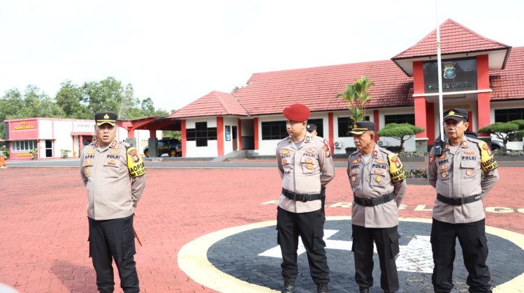 Polres Lingga Sambut Personel BKO Polda Kepri Amankan Pilkada Serentak 2024 di Kabupaten Lingga