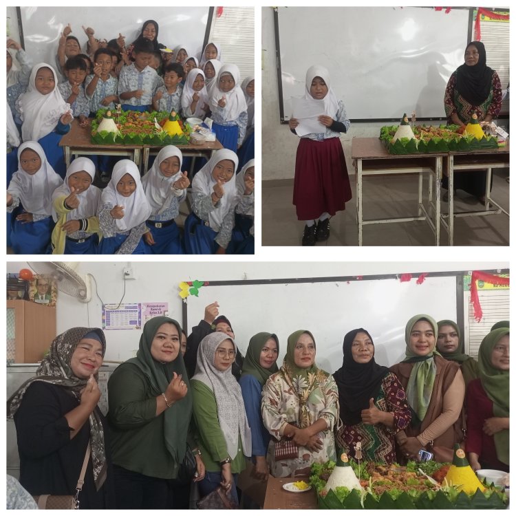 Kelas 2D SDN 004 Tanjung Sengkuang Gelar Syukuran Tumpengan untuk Hari Guru