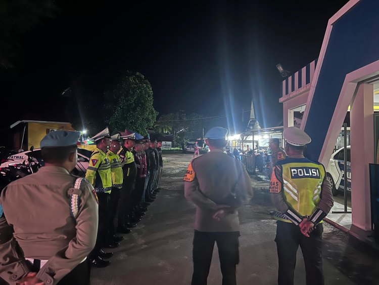 Polres Lingga Laksanakan Patroli Malam Skala Besar Pasca Pilkada Serentak 2024