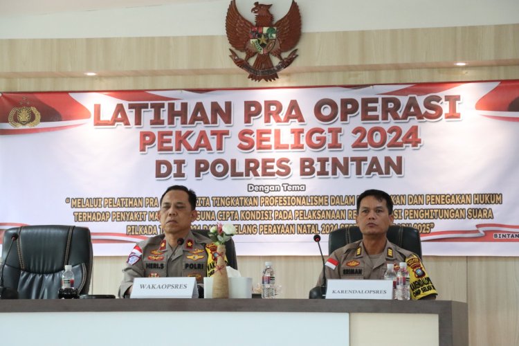 Berantas Penyakit Masyarakat, Polres Bintan Laksanakan Kegiatan Latihan Pra Operasi Patuh Seligi 2024