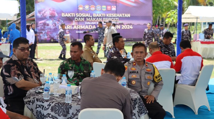 KOMPOL ANDI SUTRISNO, Bersama Forkopimda Sambut Kedatangan Kepala Staf TNI-AL di Kabupaten Lingga