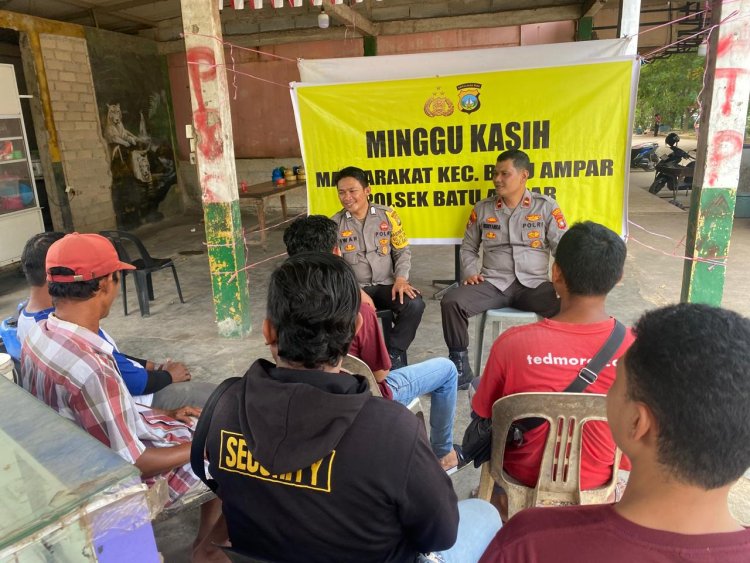 Polsek Batu Ampar melaksanakan kegiatan Minggu kasih dengan Bersama warga Batu Merah