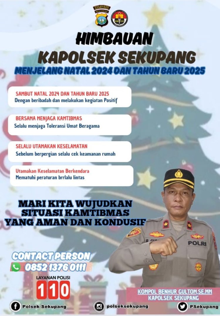 Kapolsek Sekupang Imbau Warga Jaga Keamanan dan Ketertiban Jelang Natal 2024 dan Tahun Baru 2025