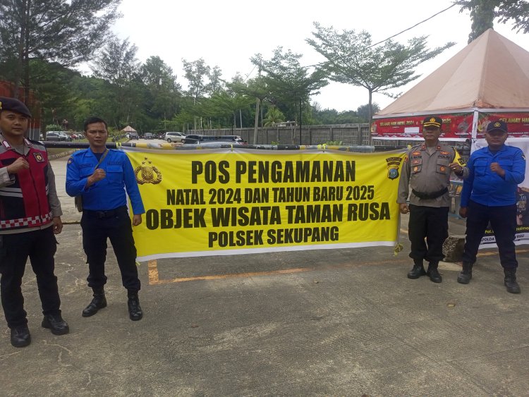 Kapolsek Sekupang Himbau Jaga Kamtibmas dan Resmikan Pos Pengamanan Natal 2024 Tahun Baru 2025 di Taman Rusa Bersama Ditpam BP Batam