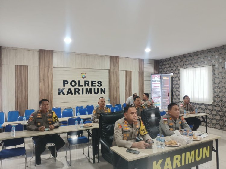 Polres Karimun Laksanakan Zoom Meeting Tentang Penanaman Jagung Serentak Seluruh Indonesia Oleh Karo Binkar SSDM Mabes Polri