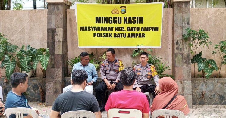 Polsek Batu Ampar melaksanakan kegiatan Minggu kasih dengan Bersama warga Komp Tanjung Pantun Jodoh