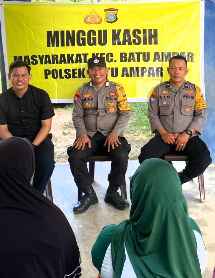 Polsek Batu Ampar Melaksanakan Kegiatan Minggu Kasih Dengan Bersama warga Sei Tering Kel Tanjung Sengkuang