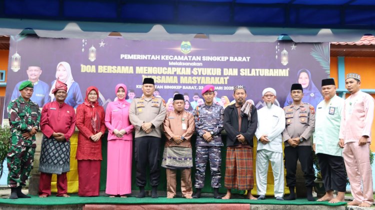 AKBP Apri Fajar Hermanto, Hadiri Doa Bersama Mengucapkan Syukur dan Silaturahmi di Kecamatan Singkep Barat