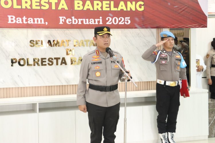 Kapolresta Barelang Pimpin Upacara Serah Terima Jabatan Kabagops dan Kasat Intelkam Polresta Barelang