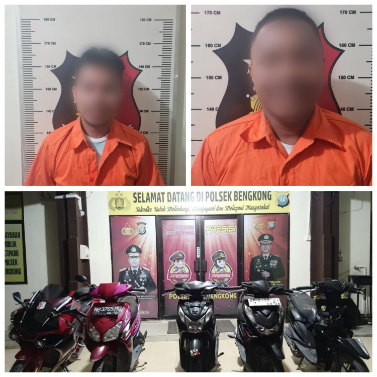 Polsek Bengkong Tangkap 2 Penadah, 5 Motor Curian Disita