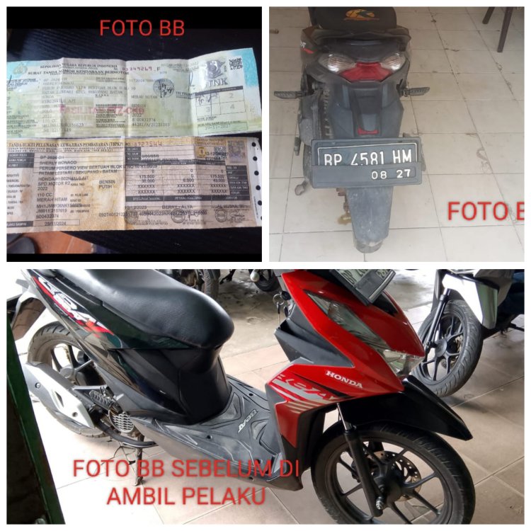 Polsek Sagulung Berhasil Ungkap Kasus Pencurian Sepeda Motor di Pertokoan Waheng Centra, Satu Pelaku Diamankan