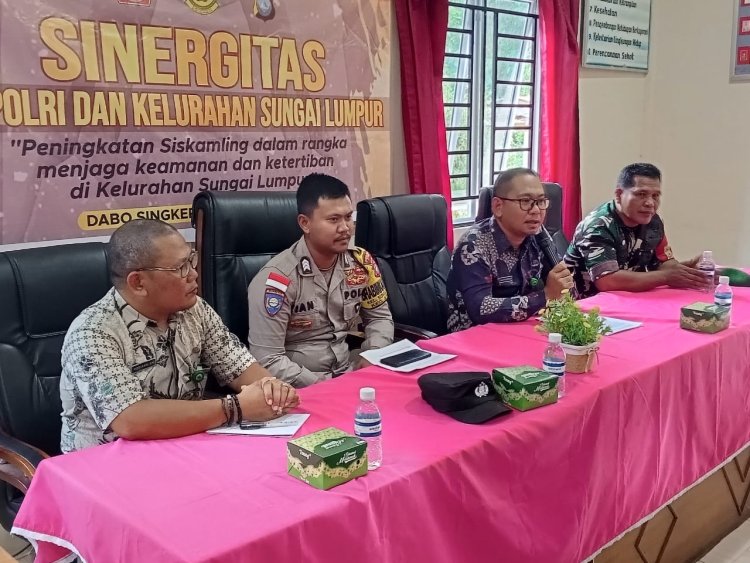 Brigpol Rian Ardian Bersama Babinsa dan Pemerintah Desa Sungai Lumpur Wujudkan Sinergitas Tiga Pilar Kamtibmas