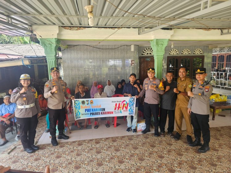 PWI Karimun dan Kapolres Karimun Gelar Bakti Sosial Sambut Hari Pers Nasional 2025