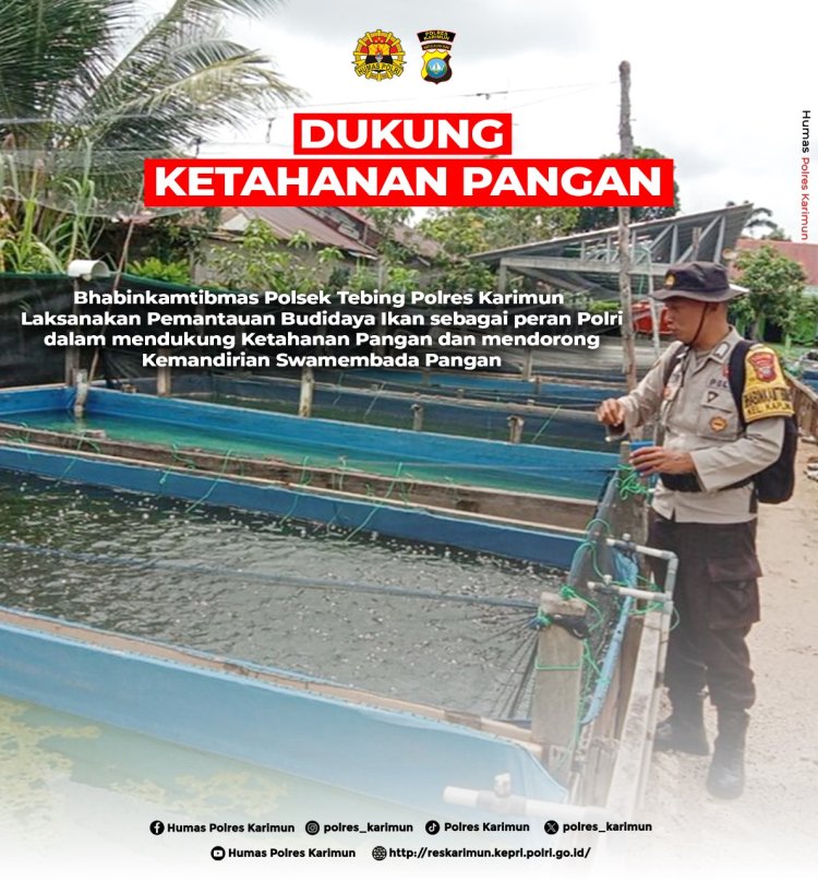 BRIPKA Wahyu Y.K, Bhabinkamtibmas Polsek Tebing Polres Karimun Dukung Program Ketahanan Pangan Nasional