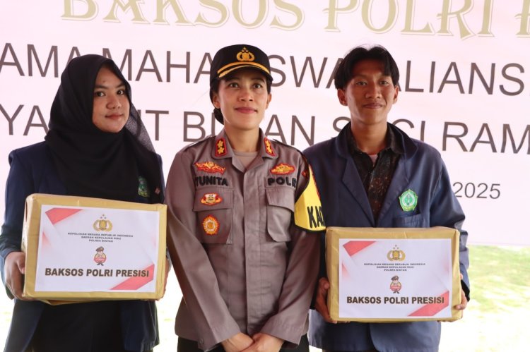 Polres Bintan dan  Mahasiswa memberikan  Baksos kepada Masyarakat